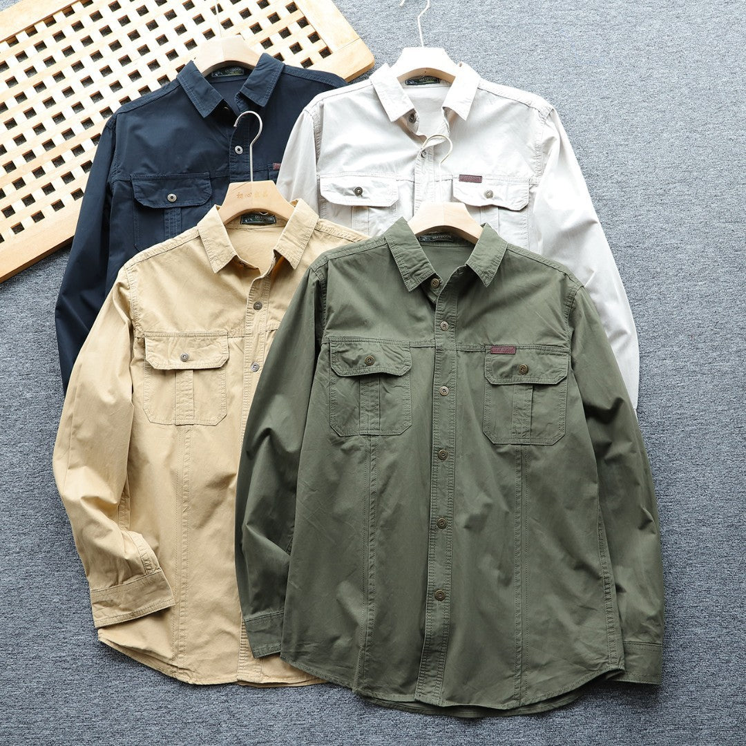 Men's shirt jacket made of robust canvas with chest flap pockets and ergonomic cut Mune Fashion