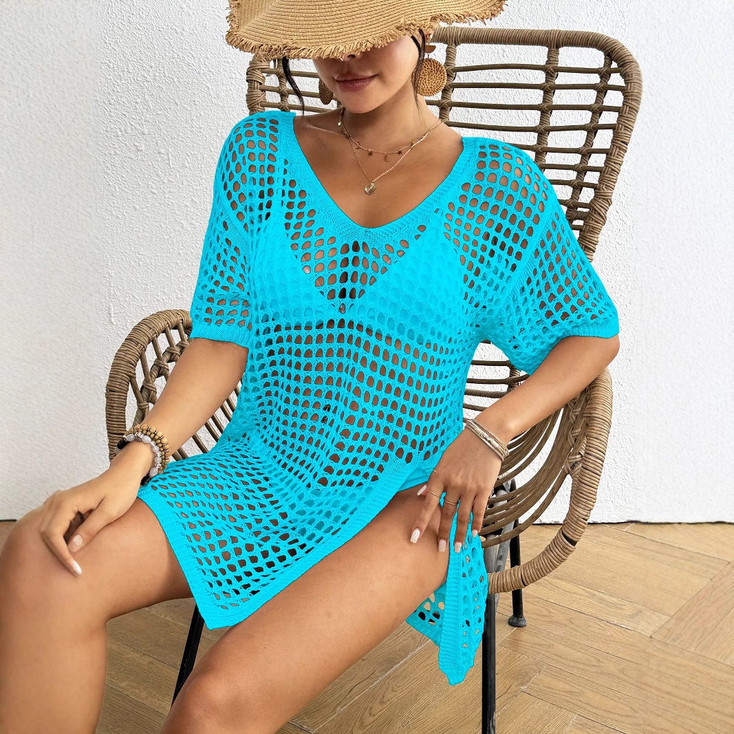 Women Net Beach Cover-Up Mune Fashion