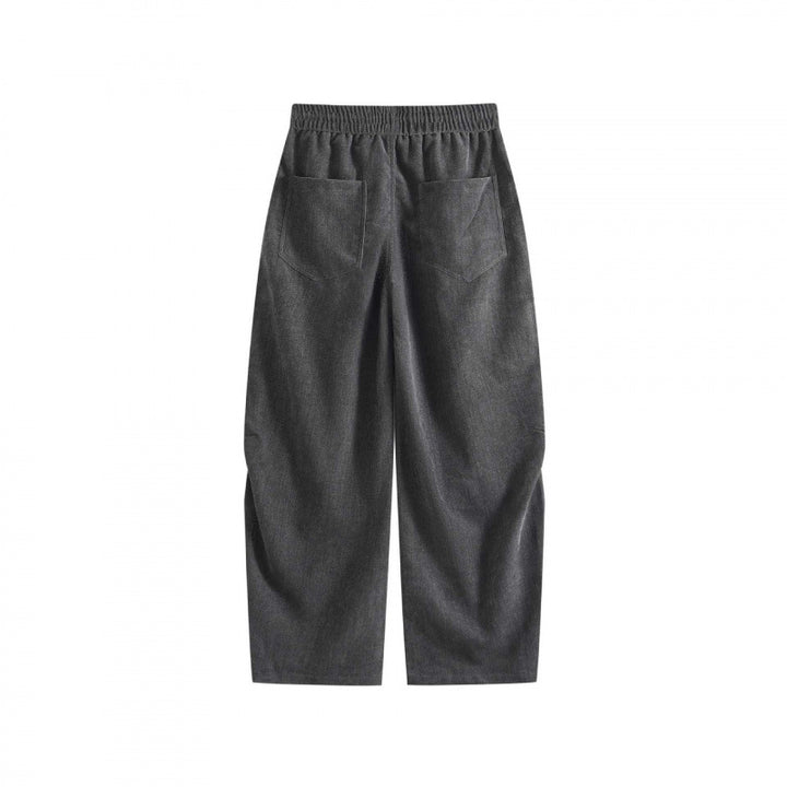Women's Wide High-Waist Trousers with Drawstring and Large Patch Pockets Mune Fashion