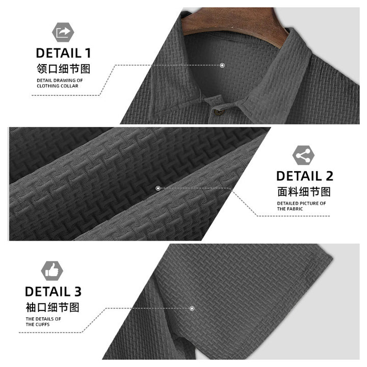 Men's nano microstructure polo shirt with shirt collar, subtle button placket, and breathable jersey Mune Fashion