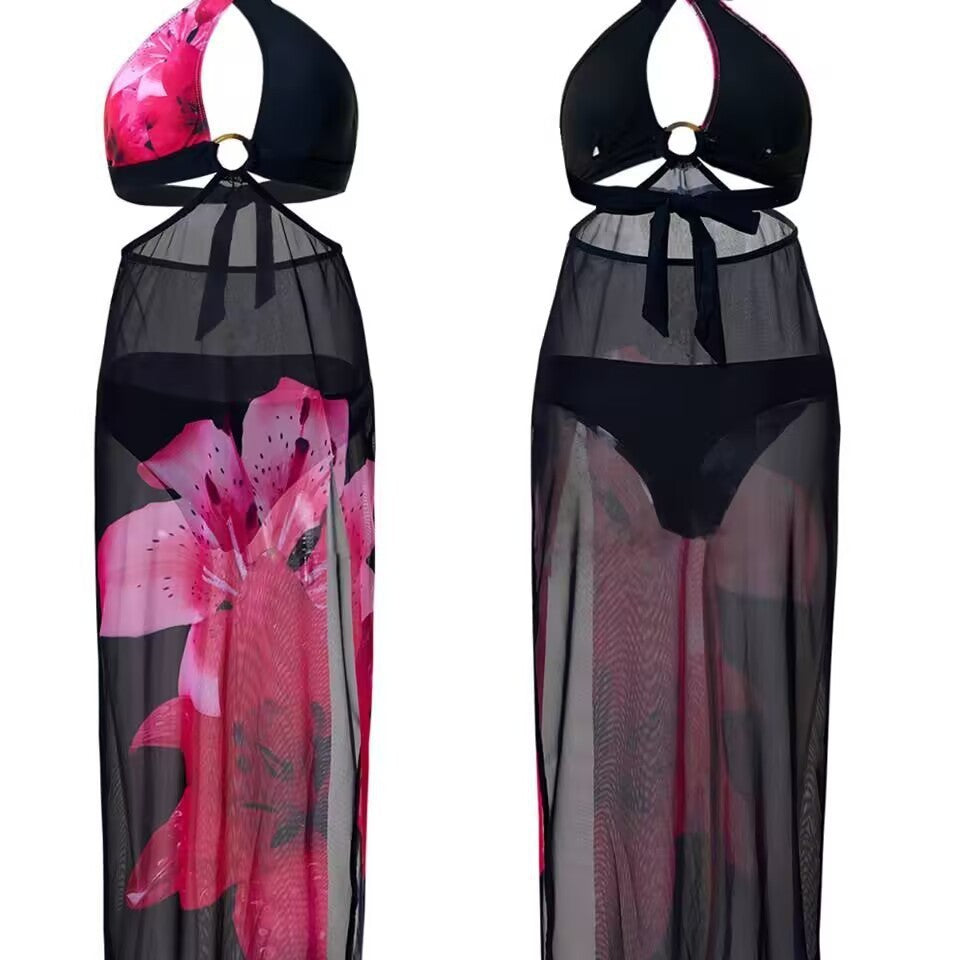 Women's Bikini Set with Floral Cover-up Mune Fashion