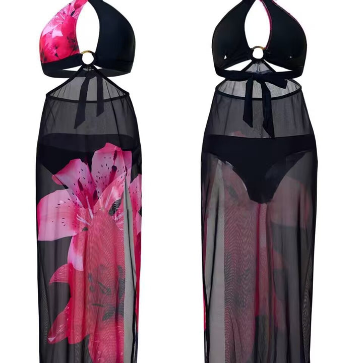 Women's Bikini Set with Floral Cover-up Mune Fashion