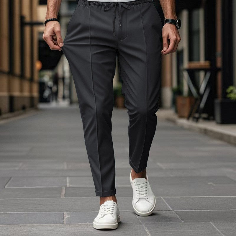 Men's trendy tapered jogging pants with crease and drawstring Mune Fashion