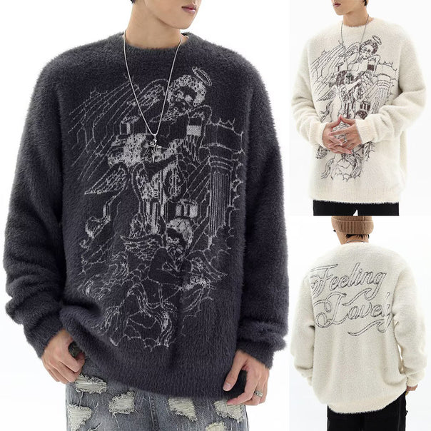 Men's chunky knit sweater with creative design Mune Fashion