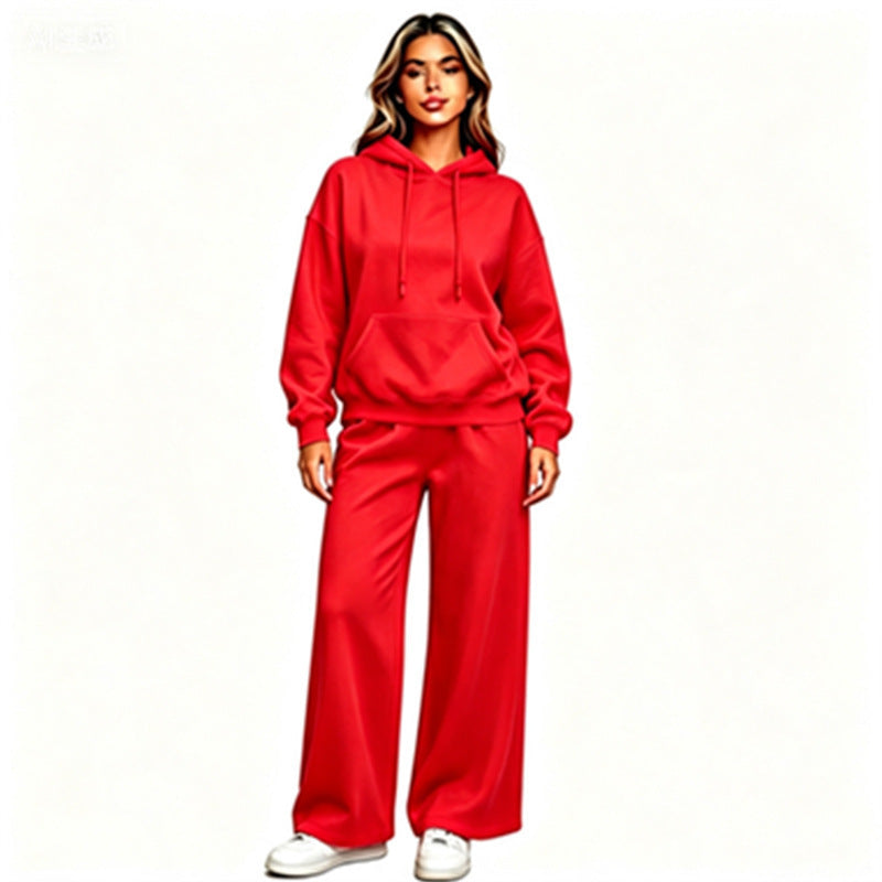 Women Comfortable Oversized Hoodie with Wide Jogging Pants Mune Fashion