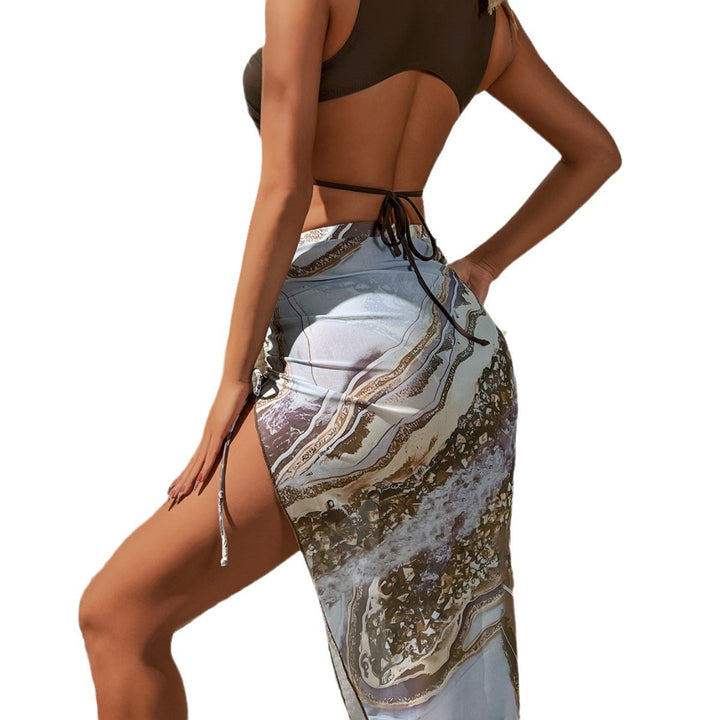 Women's Crop Top and Shiny Wrap Skirt Mune Fashion