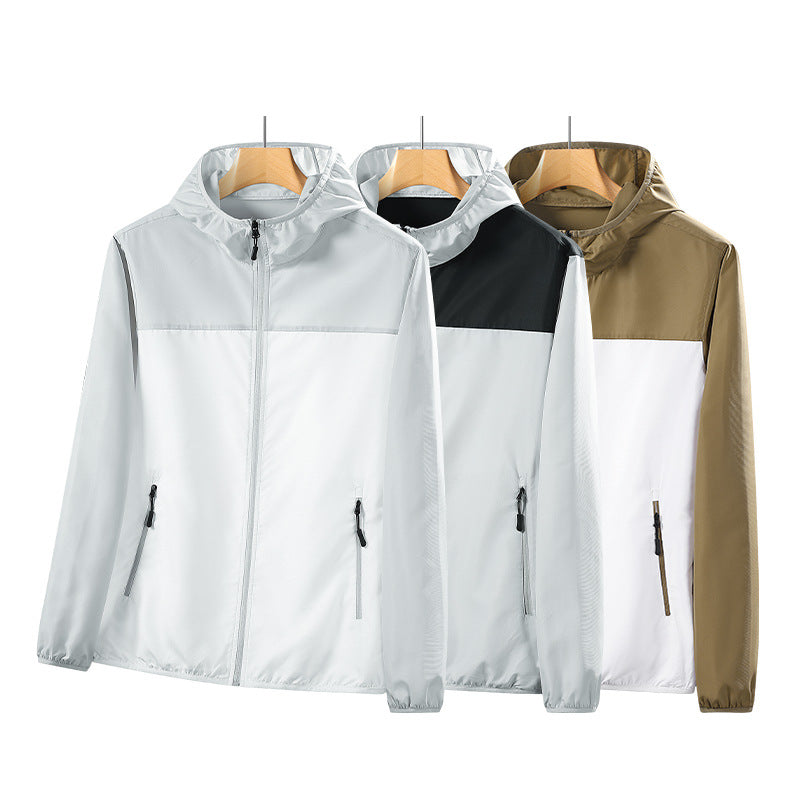Men's Lightweight Windproof Hooded Transition Jacket with Shoulder Yoke, Water-Repellent Ripstop & Zipper Pockets Mune Fashion
