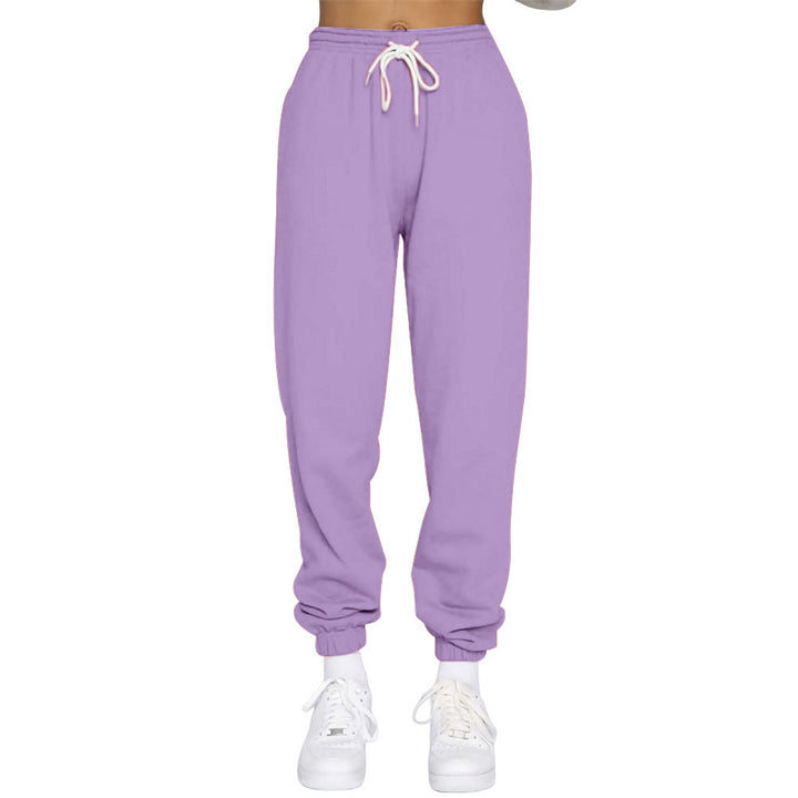 Women nan High-Waist Relax-Jogging Pants with elastic comfort waistband, drawstring and ribbed ankle cuffs Mune Fashion