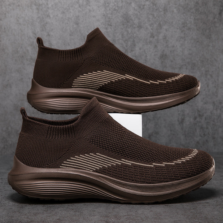 Men's sock-like knitted sneakers with seamless upper and shock-absorbing sole Mune Fashion