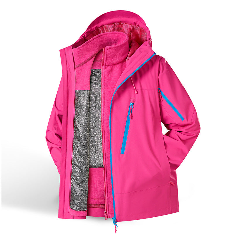 Women's two-piece waterproof functional jacket set with removable fleece inner jacket Mune Fashion
