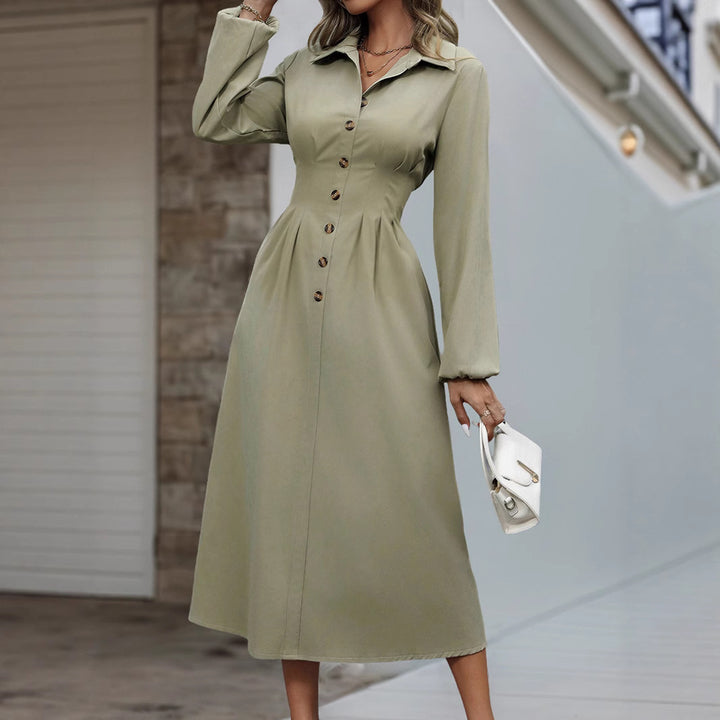 Women’s midi dress with button details and fitted silhouette Mune Fashion