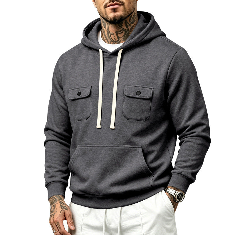 Men's hoodie with chest flaps and kangaroo pocket Mune Fashion