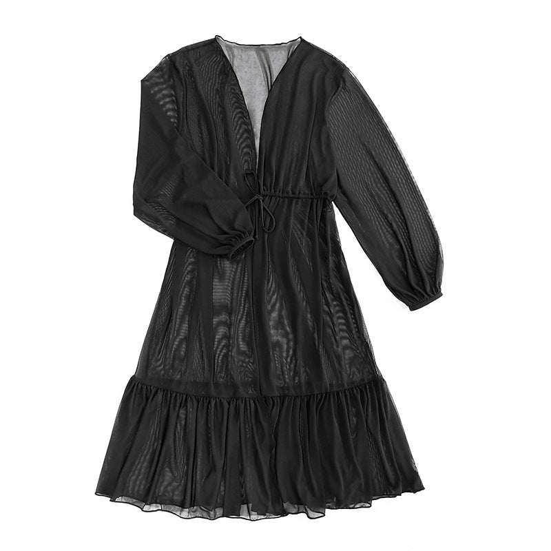 Women's Summer Beach Dress with Casual Cut and Elastic Waistband Mune Fashion