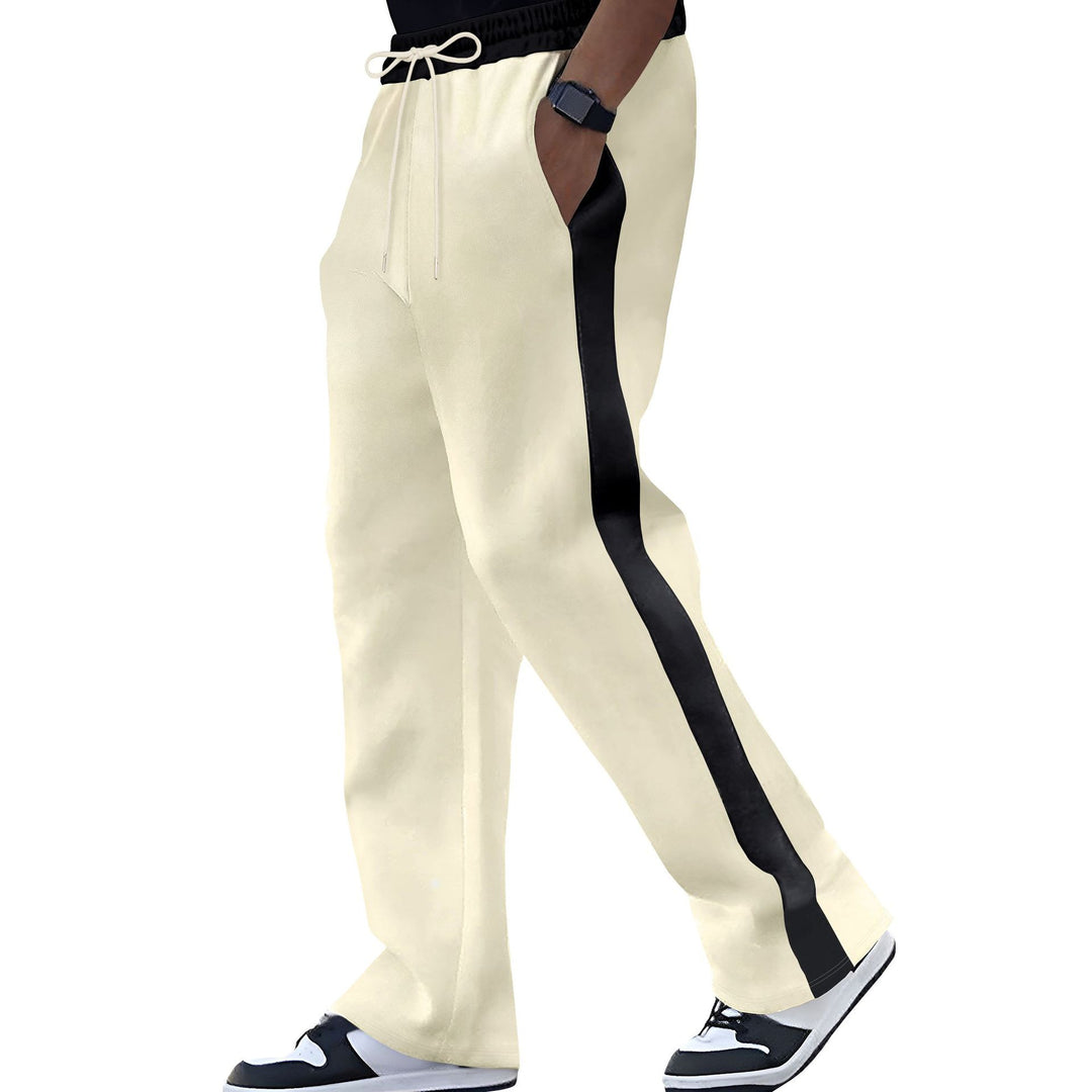 Men's Retro Trackpants with contrast side stripes, ribbed waistband, and flared leg Mune Fashion