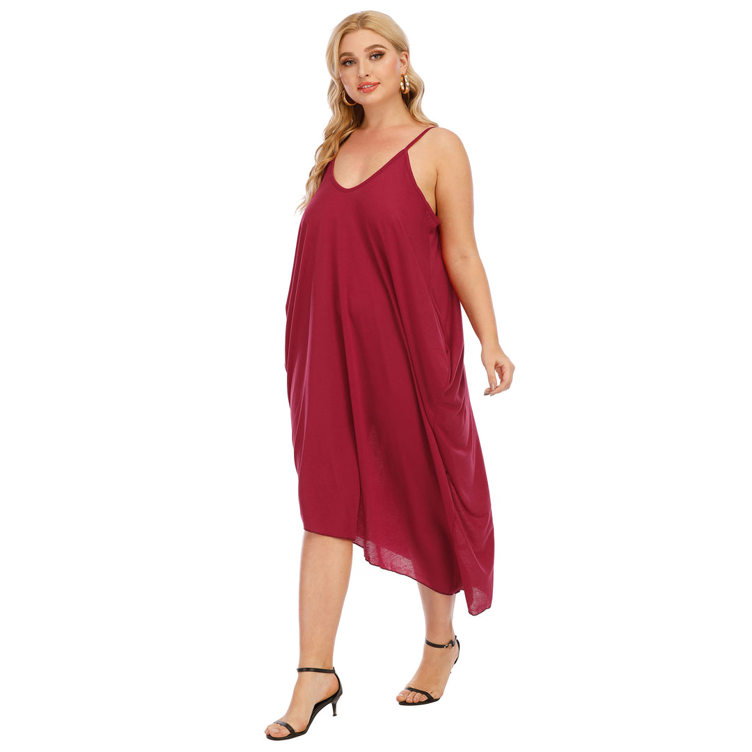 Women's casual maxi dress with deep V-neck and side pockets Mune Fashion