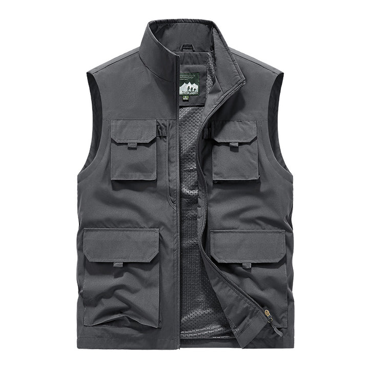 Men's Multifunctional Outdoor Vest with Multiple Pockets and Breathable Mesh Lining Mune Fashion