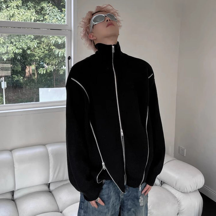 Men's Urban Knit Sweater with High Collar Mune Fashion