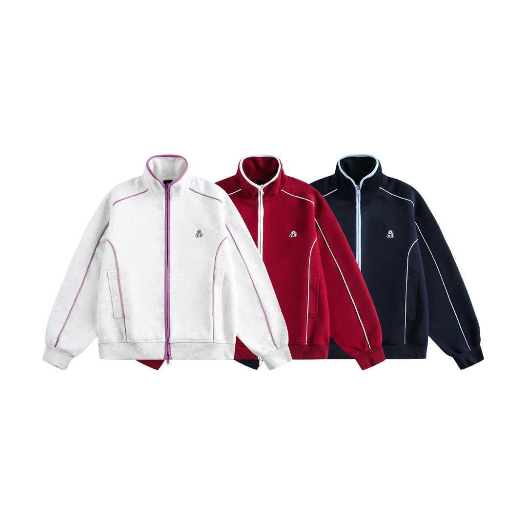 Women's Oversize Sweat Jacket with Stand-Up Collar and Two-Way Zipper Mune Fashion