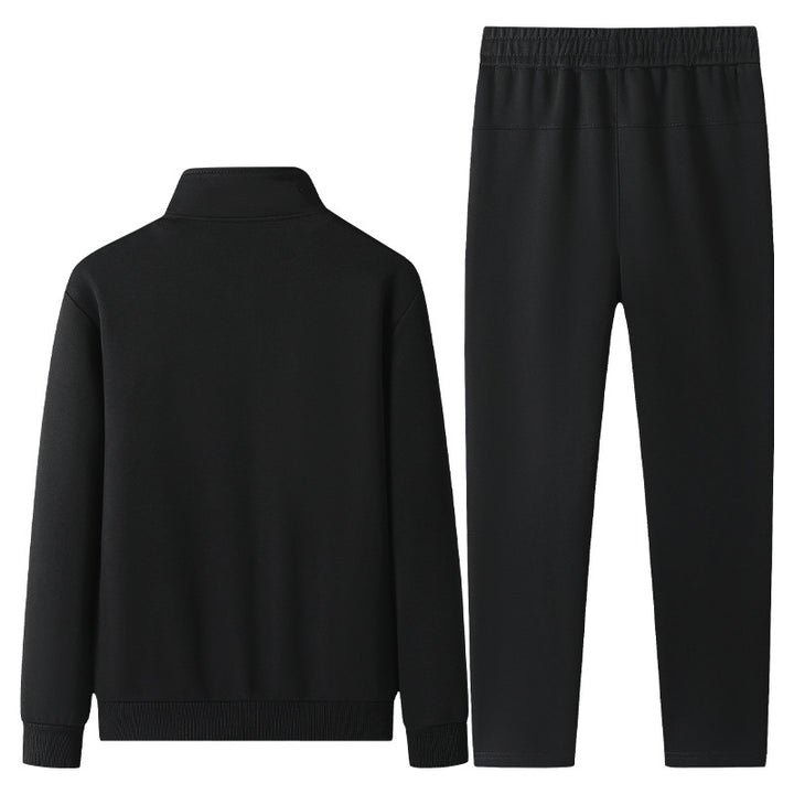 Men's jogging suit set made of cotton blend with stand-up collar zip jacket and drawstring pants Mune Fashion