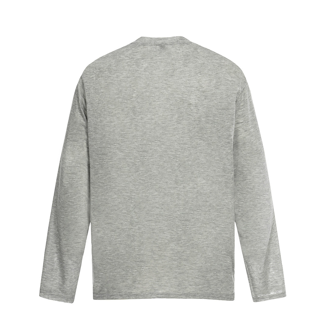 Unisex Long-Sleeve Cotton Shirt with Vintage Print and Relaxed Fit Mune Fashion