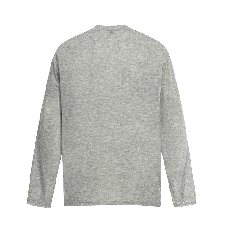 Unisex Long-Sleeve Cotton Shirt with Vintage Print and Relaxed Fit Mune Fashion