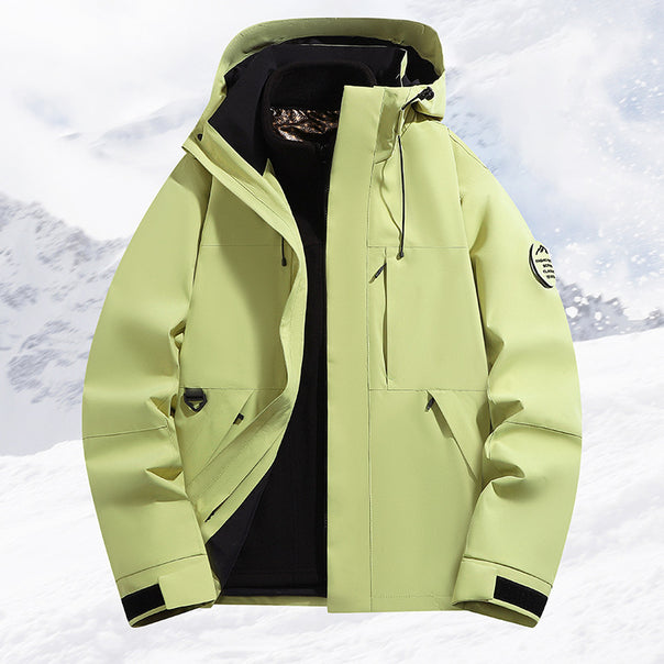 Men's layered snow sports jacket with breathable membrane and adjustable hood Mune Fashion