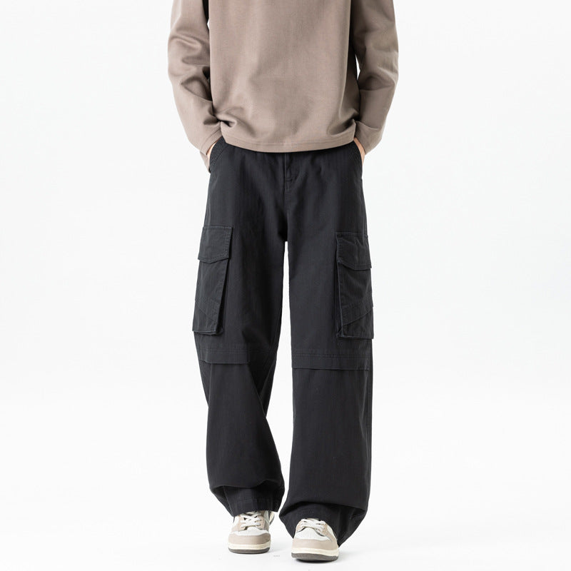 Damen weite Cargo-Hose mit hoher Taille und Multifunktions-Taschen Mune Fashion