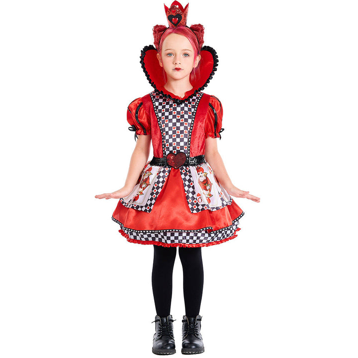 Girls Fairytale Heart Lady Costume with Crown and Tulle Skirt Mune Fashion