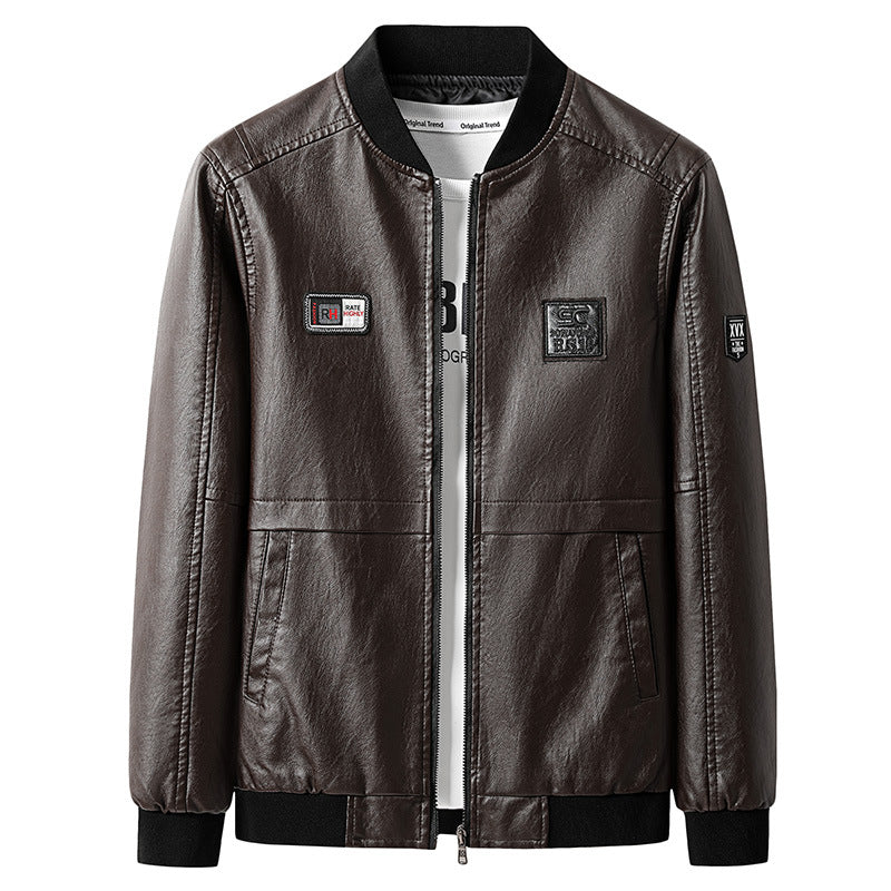 Men's Fashion Faux Leather Bomber Jacket Mune Fashion 1787738231