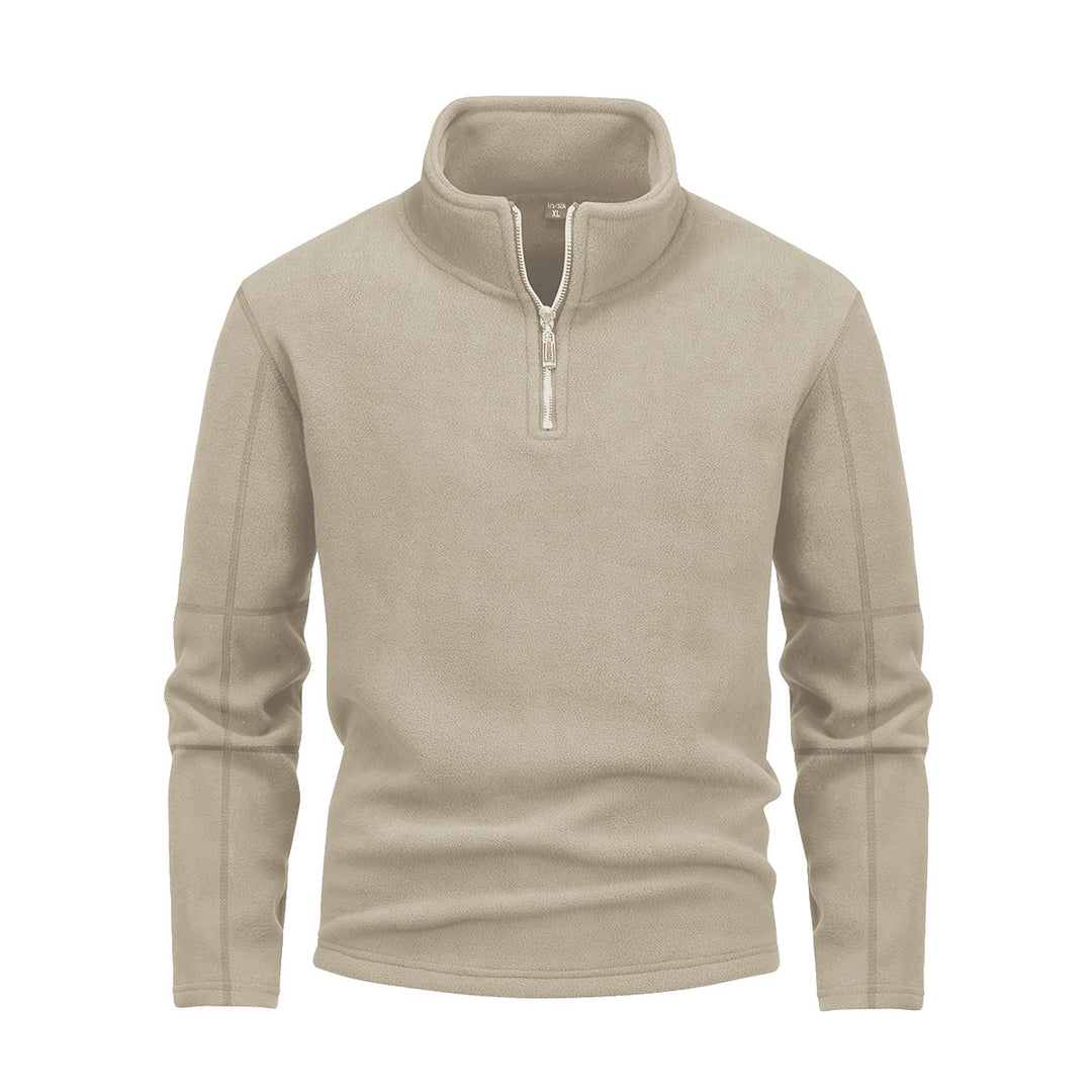 Men's Nano Fleece Half-Zip Pullover with Stand-Up Collar and Fluffy Microfleece Quality Mune Fashion