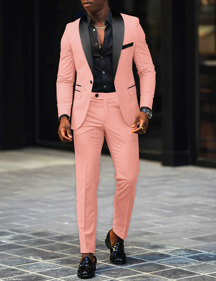 Men's narrow cut tuxedo with satin lapels and slim-fit trousers Mune Fashion