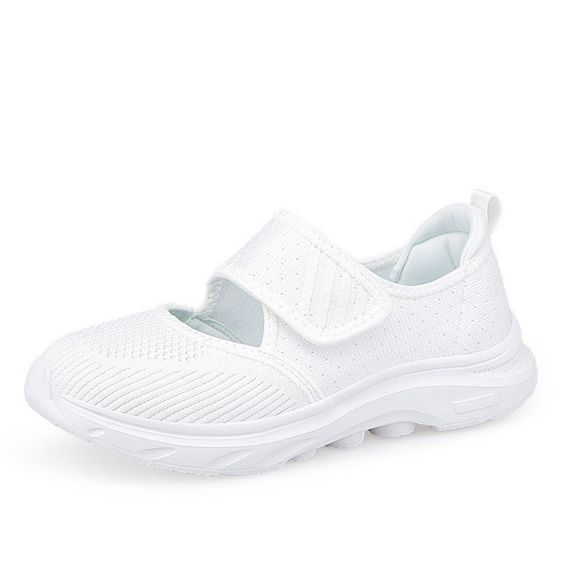 Women's knitted strap sneakers with Velcro, padded insole, and shock-absorbing EVA sole Mune Fashion