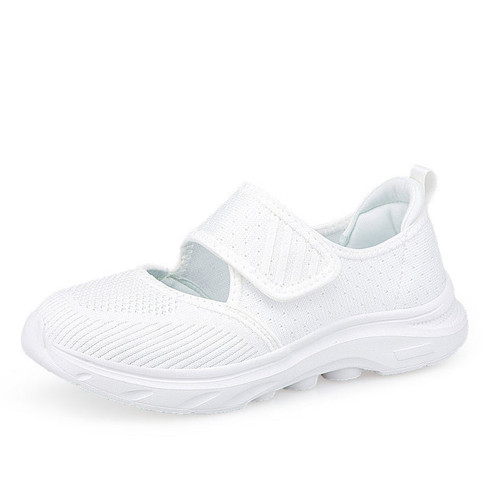 Women's knitted strap sneakers with Velcro, padded insole, and shock-absorbing EVA sole Mune Fashion