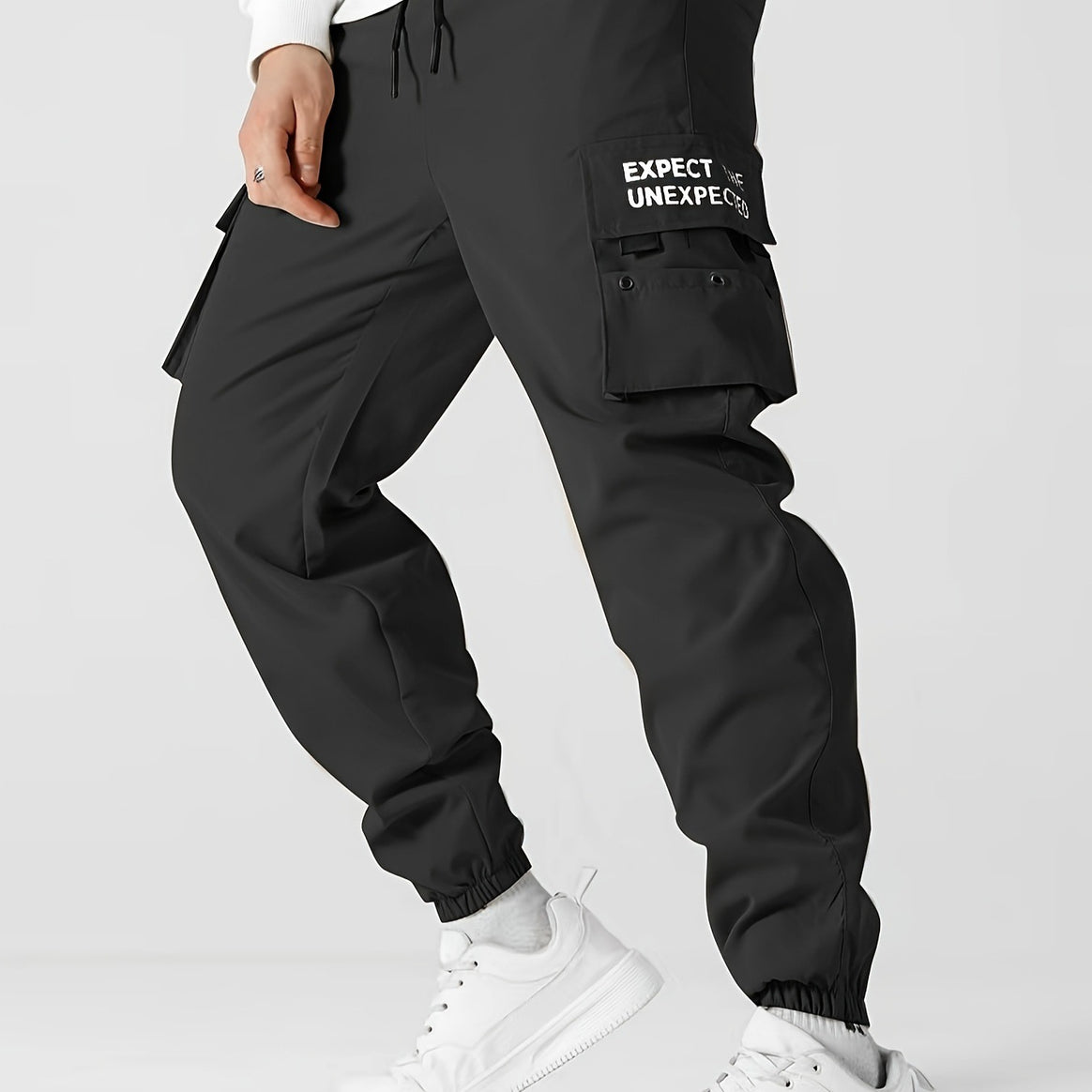Men's Tapered Cargo Jogging Pants with Elastic Waistband, Multiple Pockets & Cuffs Mune Fashion