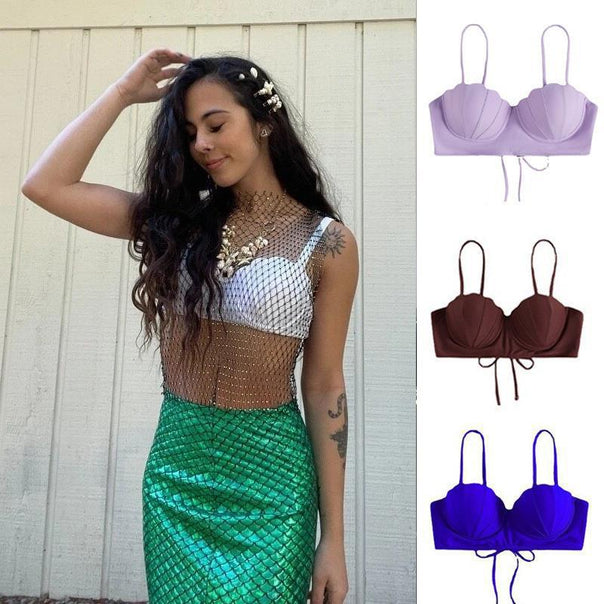 Women's bikini top with structured shell look and elegant knot Mune Fashion