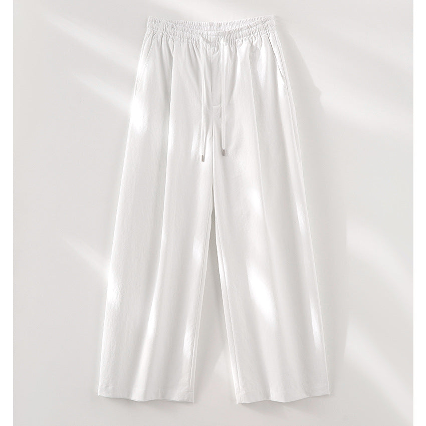 Women's palazzo pants with high elastic waistband, drawstring and flowing width Mune Fashion