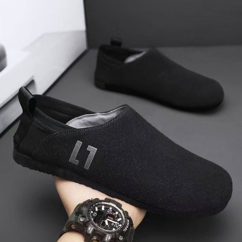 Men's Lightweight Slip-On Casual Shoe with Elastic Heel Strap and Flexible Rubber Sole Mune Fashion