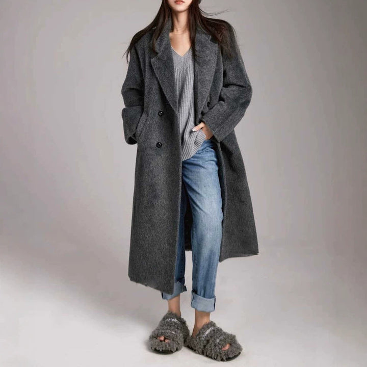 Women's stylish and elegant bouclé coat with double button placket Mune Fashion