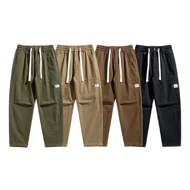 Men's Loose Fit Cargo Jogging Pants with Drawstring, Knee Inserts, and Utility Details Mune Fashion