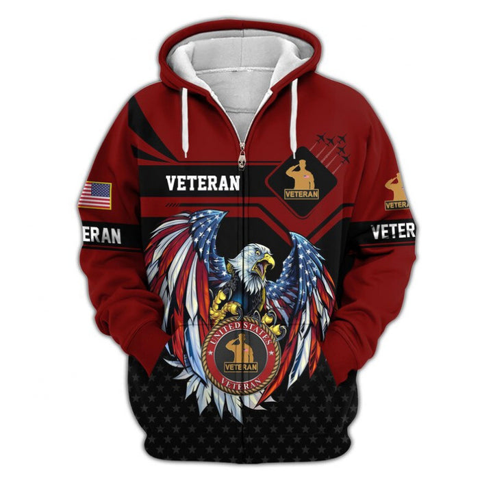 Men's hoodie with American veteran motif Mune Fashion