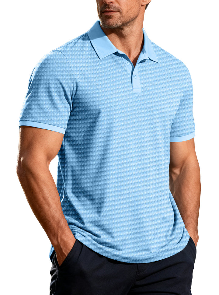 Men's structured pique short-sleeve polo shirt with shirt collar Mune Fashion