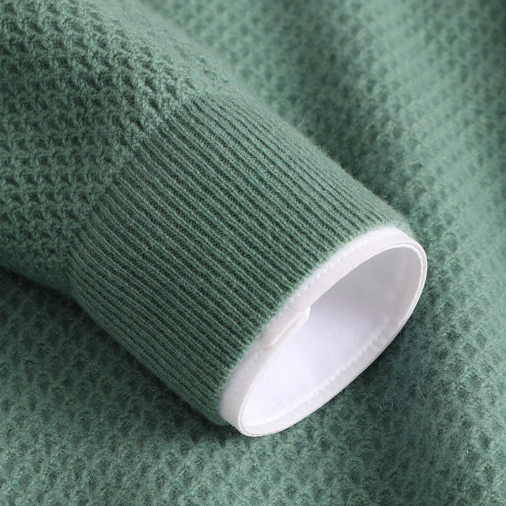 Men's classic round neck sweater made of cashmere-like wool blend with fine texture Mune Fashion