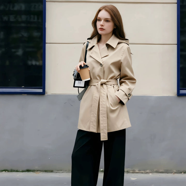 Women Elegant and Timeless Trench Coat Mune Fashion