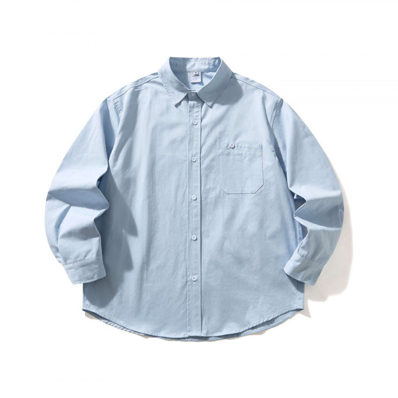 Unisex Oversized shirt with button-down collar, chest pocket and rounded hem Mune Fashion
