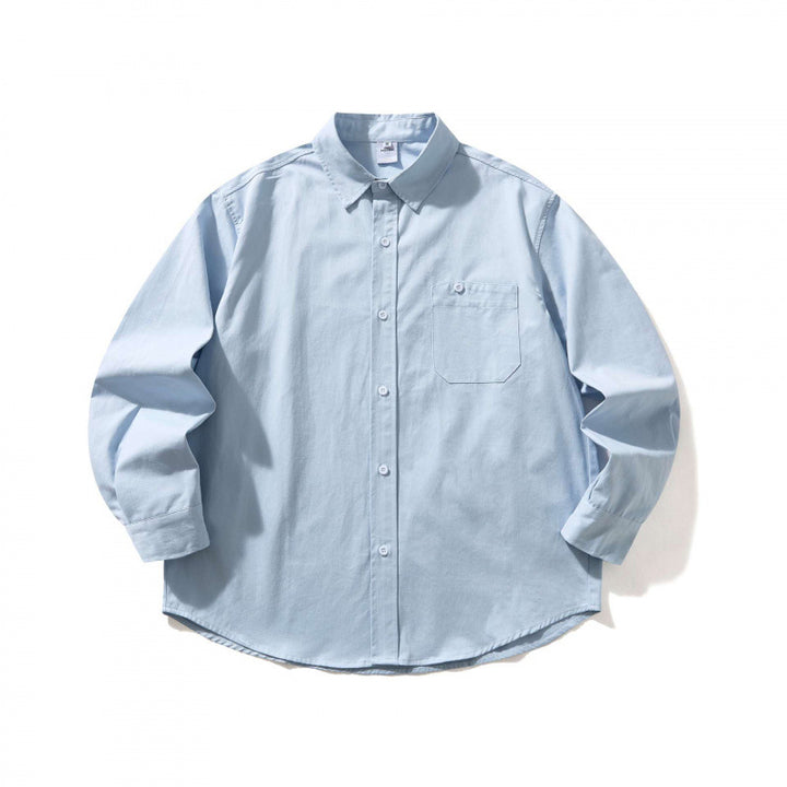 Unisex Oversized shirt with button-down collar, chest pocket and rounded hem Mune Fashion