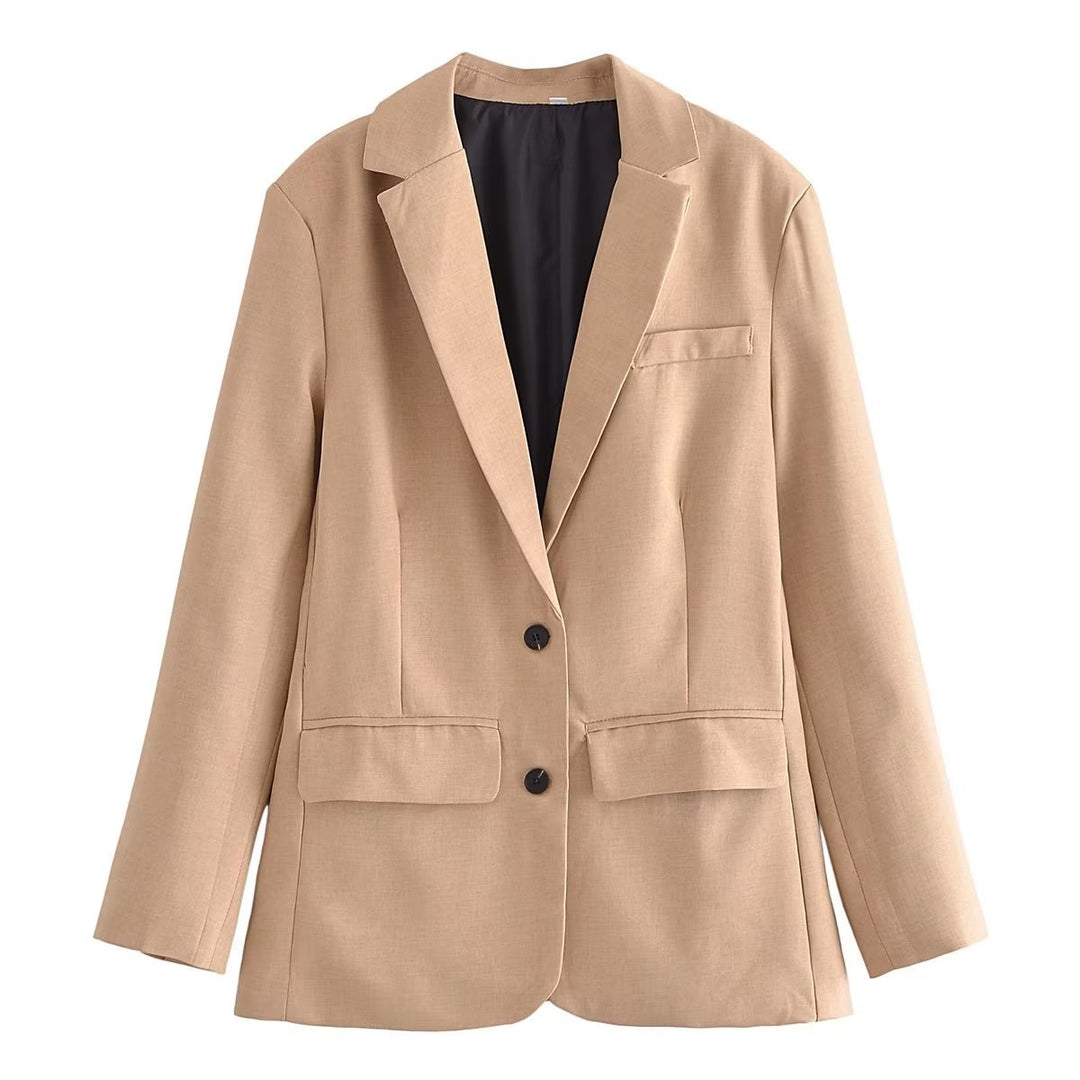 Women nan lighter unstructured long blazer with falling lapel and patch pockets Mune Fashion