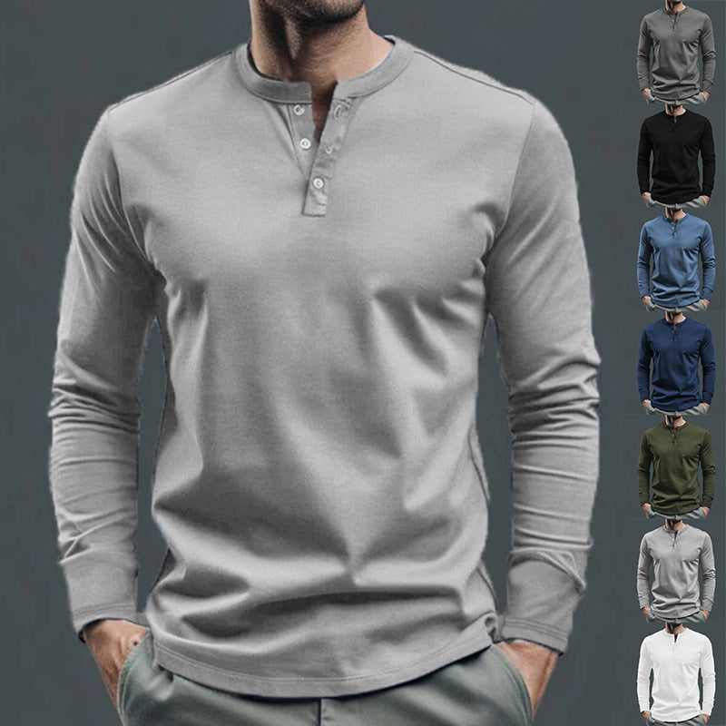 Men's long-sleeve shirt with button placket and slim fit Mune Fashion