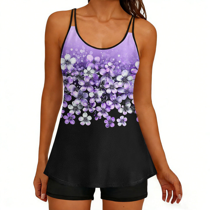 Damen Sportliches Tankini-Oberteil mit elegantem Floral-Design Echo Archiv