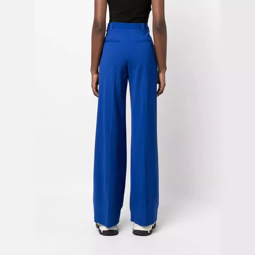 Women High-Waist Wide-Leg Trousers in Tailoring Look Mune Fashion