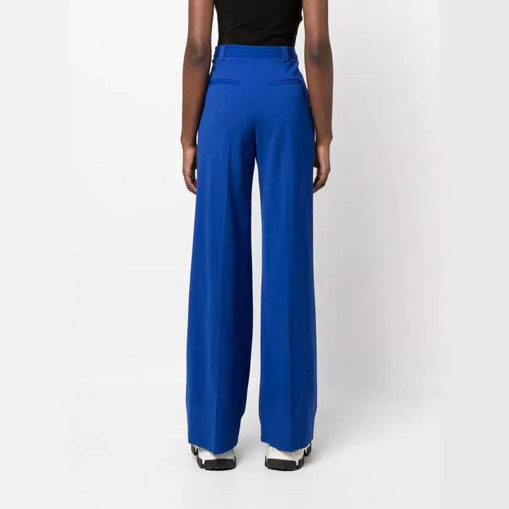 Women High-Waist Wide-Leg Trousers in Tailoring Look Mune Fashion